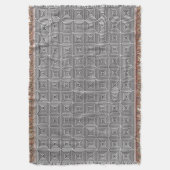 白黒のシームレスな幾何学的パターン スローブランケット (正面縦)