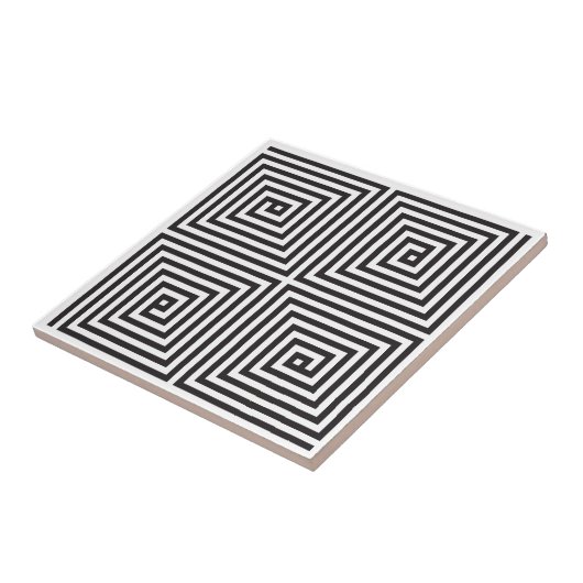 白黒のシームレスな幾何学的パターン タイル (側面)