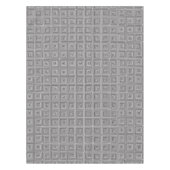 白黒のシームレスな幾何学的パターン テーブルクロス (正面)