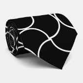 白黒のシームレスな幾何学的メッシュパターン ネクタイ (ロール)