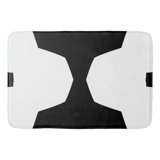 白黒のジオメトはっきりしたリミニマル バスマット (正面)