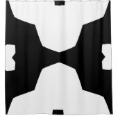 白黒のジオメトはっきりしたリ シャワーカーテン (正面)