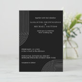 白黒のジオメトシンプルリモダンミニマルの 招待状 (スタンド正面)