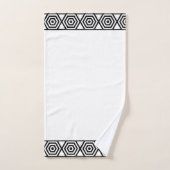 白黒のジオメトスタイリッシュリフレーム バスタオルセット (ハンドタオル)