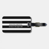 白黒のジオメトストライプリパターン2 ラゲッジタグ (裏面横)