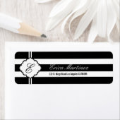 白黒のジオメトストライプリパターン ラベル (インサイチュ)