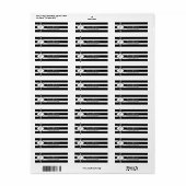 白黒のジオメトストライプリパターン ラベル (フルシート)