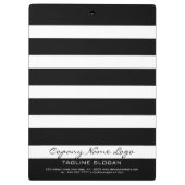 白黒のジオメトストライプリモダンパターン クリップボード (裏面)