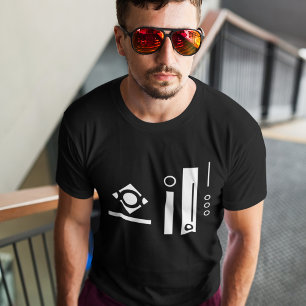 白黒のジオメトモダンリ抽象芸術 Tシャツ