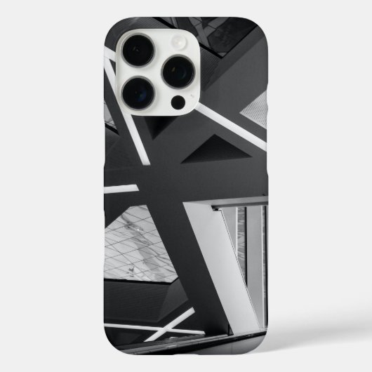 白黒のジオメトリックアーキテクチャ – はっきりした モダン Case-Mate iPhoneケース (裏面)