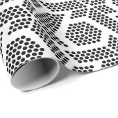 白黒のジオメトリックパター点々のあるン ラッピングペーパー (ロールコーナー)