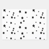 白黒のジオメトリック形状 ラッピングペーパーシート (正面)