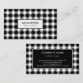 白黒のジオメトリック形状 名刺 (正面/裏面)