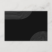 白黒のジオメトリック結婚詳細 エンクロージャーカード (裏面)