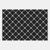 白黒のジオメトリデザイン ラッピングペーパーシート (正面3)