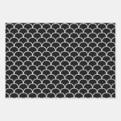 白黒のジオメトリデザイン ラッピングペーパーシート (正面2)