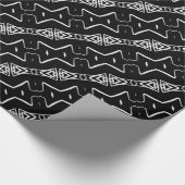 白黒のジオメトリ三角形のラッピング紙 ラッピングペーパー (角)