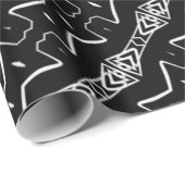 白黒のジオメトリ三角形のラッピング紙 ラッピングペーパー (ロールコーナー)