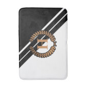 白黒のジオメトリ バスマット (正面縦)