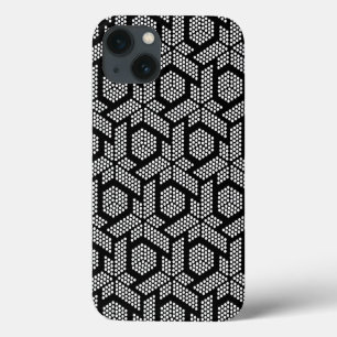 白黒のジオメト点々のあるリパターンCase-Mate iPhone 13ケース