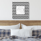 白黒のジグザグの四角い縁ど写真 キャンバスプリント (インサイチュ (寝室))