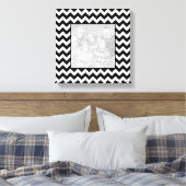 白黒のジグザグの四角い縁ど写真 キャンバスプリント (インサイチュ (寝室))