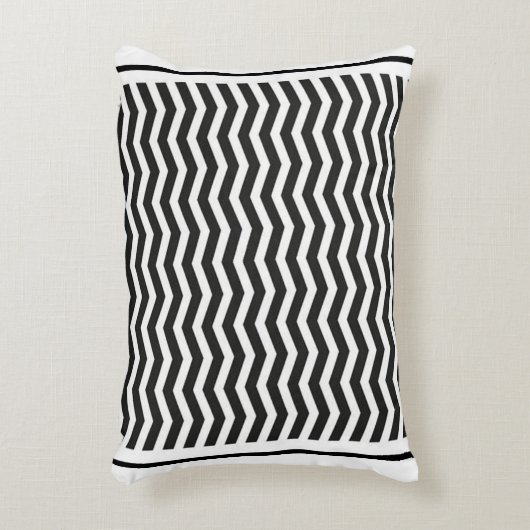 白黒のジグザグ模様 アクセントクッション (正面(垂直))