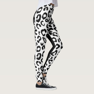 白黒のジャガーのleggins レギンス