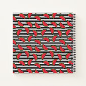 白黒のスイカのパターストライプン ノートブック (裏面)