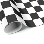 白黒のスクア市松模様にック ラッピングペーパー (ロールコーナー)