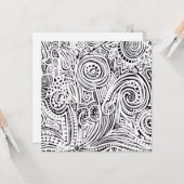 白黒のスクラッチとドットアート カード (正面/裏面インサイチュ)