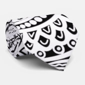 白黒のスクラッチとドットアート ネクタイ (ロール)