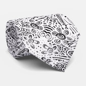 白黒のスクラッチアート ネクタイ (ロール)