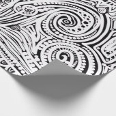 白黒のスクラッチアート ラッピングペーパー (角)