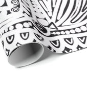 白黒のスクラッチアート ラッピングペーパー (ロールコーナー)