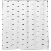 白黒のスクリエレガントプト名monogram シャワーカーテン (正面)