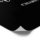 白黒のスクリプエレガントトへようこそ卒業 ポスター (角)