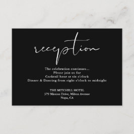 白黒のスクリプエレガントト結婚式 エンクロージャーカード