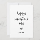 白黒のスクリプカジュアルトとハートバレンタイン シーズンカード (正面)