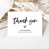 白黒のスクリプカジュアルトとハートマーケティング サンキューカード