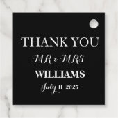 白黒のスクリプシンプルトミニマル結婚リスト フェイバータグ (裏面)