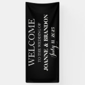 白黒のスクリプシンプルトミニマル結婚リスト 横断幕 (縦)