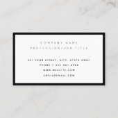 白黒のスクリプシンプルトモノグラムミニマル 名刺 (裏面)