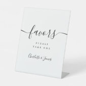 白黒のスクリプトのモダンFriendsテーブル 台座サイン (正面)