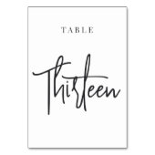 白黒のスクリプトテーブル13 テーブルナンバー (正面)