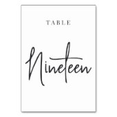 白黒のスクリプトテーブル19 テーブルナンバー (正面)