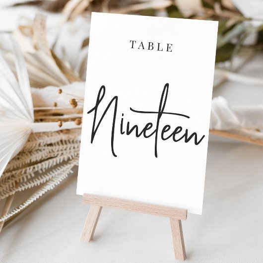 白黒のスクリプトテーブル19 テーブルナンバー