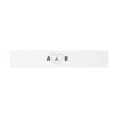 白黒のスクリプトミニマル結婚式招待状 招待状ベリーバンド (フラット)