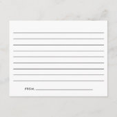 白黒のスクリプトモダンの卒業 アドバイスカード (裏面)