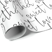 白黒のスクリプトラブ ラッピングペーパー (ロールコーナー)